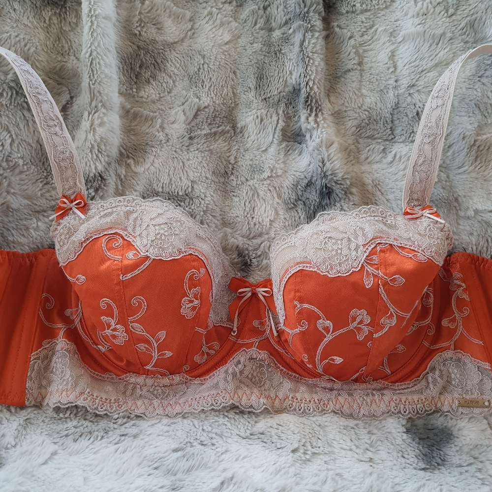 Fauve Bronte Longline Bra in Spice (orange) 30F, unworn